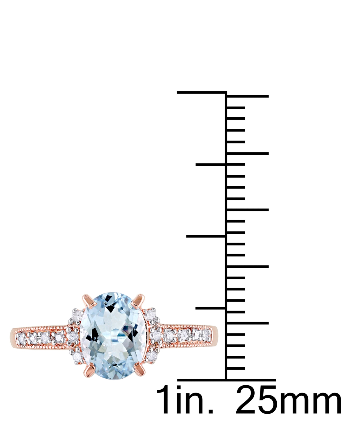 Macy's Morganite (1-1/7 Ct. T.w.) And Diamond (1/20 Ct. T.w.) Ring In 18k Rose Gold Over Sterling Silver (a In Aquamarine Rose