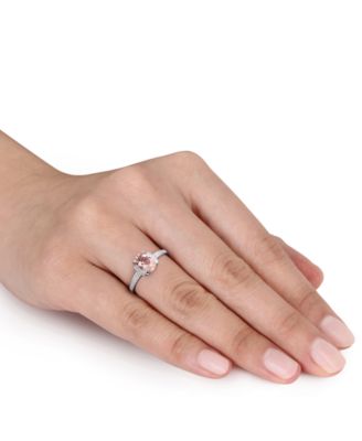 Morganite (1-1/7 ct. t.w.) and Diamond (1/20 ct. t.w.) Ring in 18k Rose Gold Over Sterling Silver (Also available in Aquamarine)