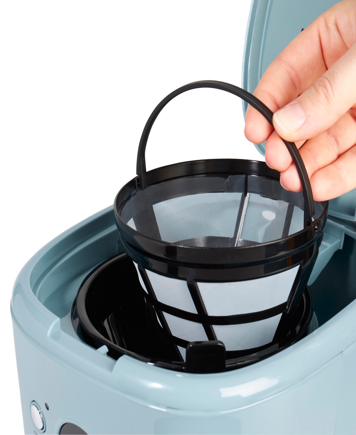 Haden Brighton 12-cup Programmable Coffee Maker In Sky Blue,chrome