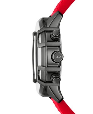 Men's Griffed Quartz Chronograph Red Silicone 48mm