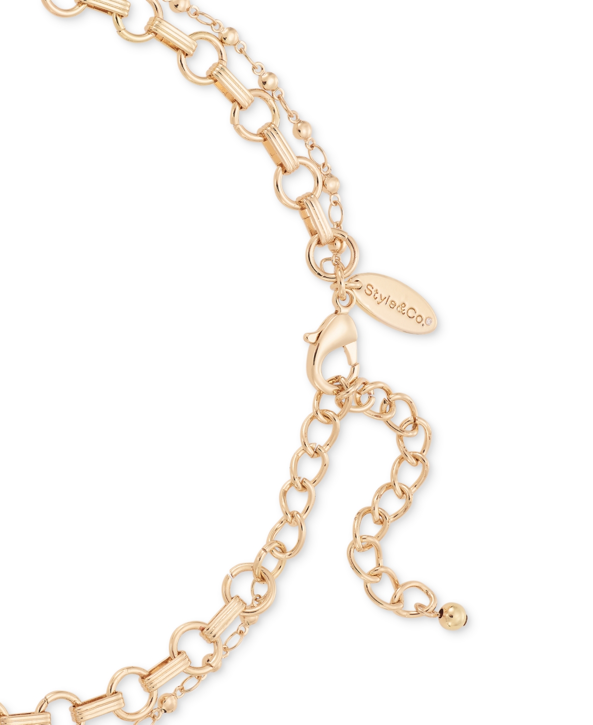 Style & Co Gold-Tone Triple Stone Layered Pendant Necklace, + extender, Created for Macy's