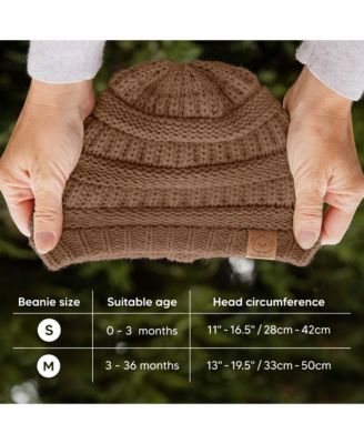 3pk Warmzy Baby Beanies, 0-36 months Baby Hats, Baby Winter Hat for Newborn, Infant, Toddlers, Boys, Girls