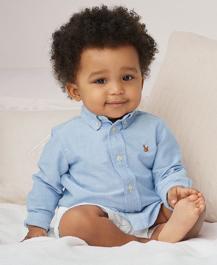 Polo Ralph Lauren Baby Boys Cotton Oxford Button Shirt - Macy's