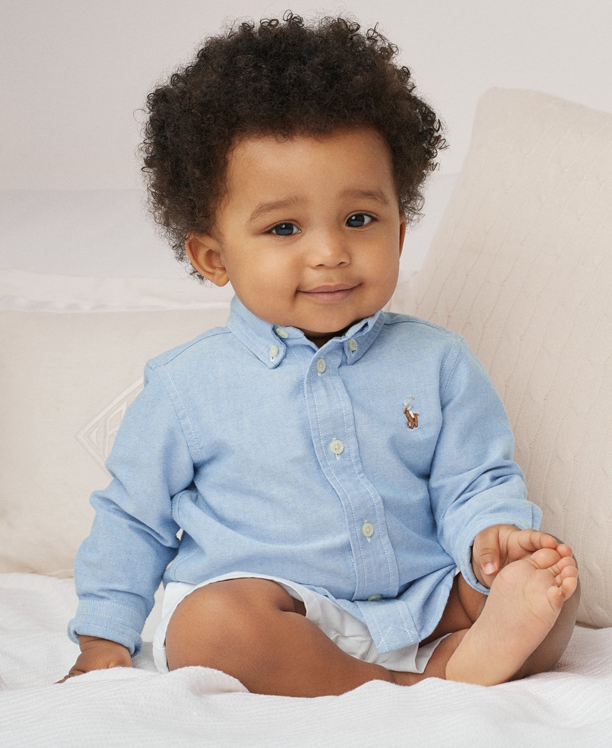 Детская рубашка Polo Ralph Lauren хлопковый оксфорд — фото 1