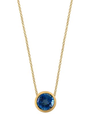 EFFY&reg; Round Gemstone 18" Pendant Necklace in 14K Gold Plated Silver 
