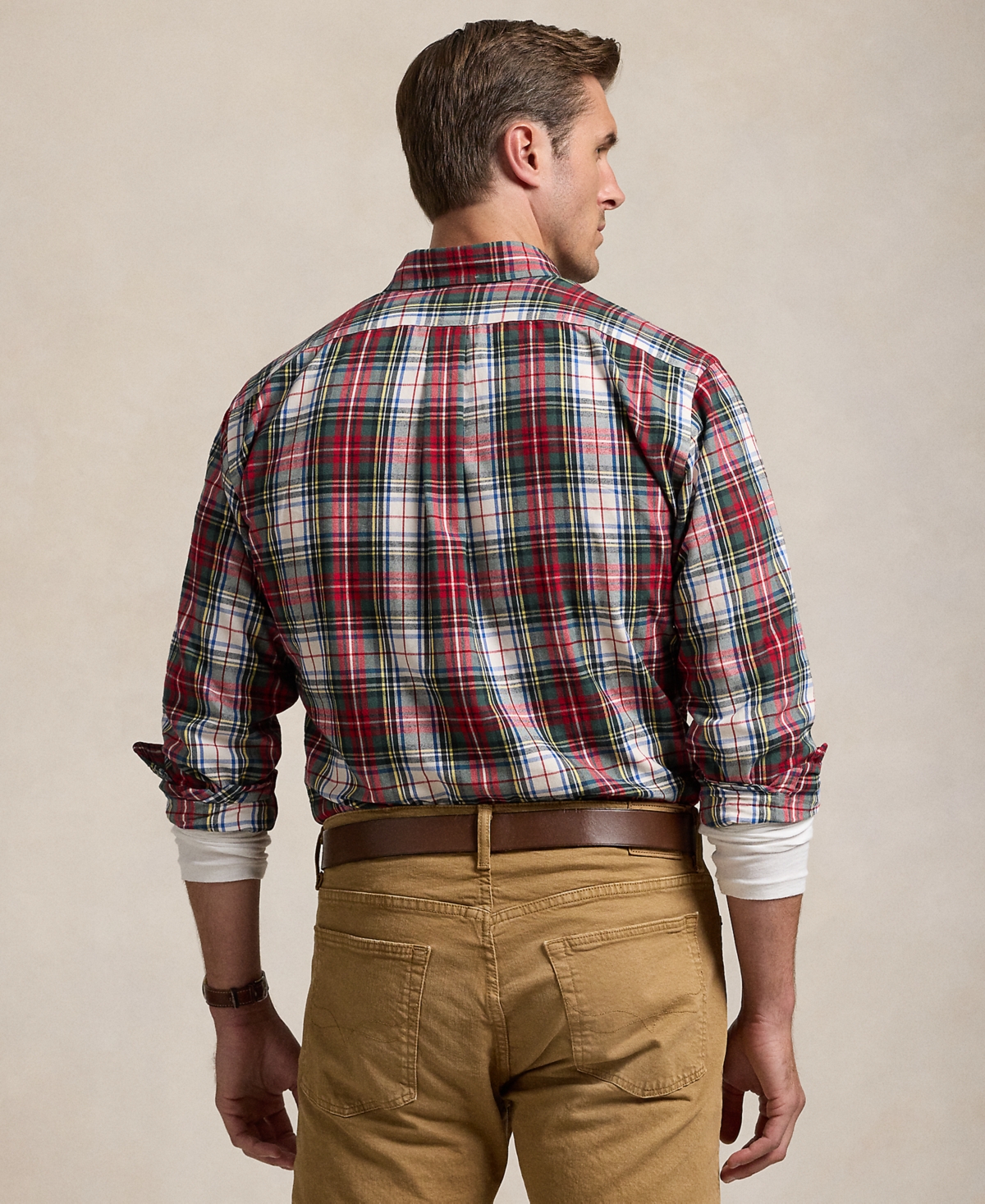 Polo Ralph Lauren Men's Big & Tall Gingham Oxford Shirt -Red