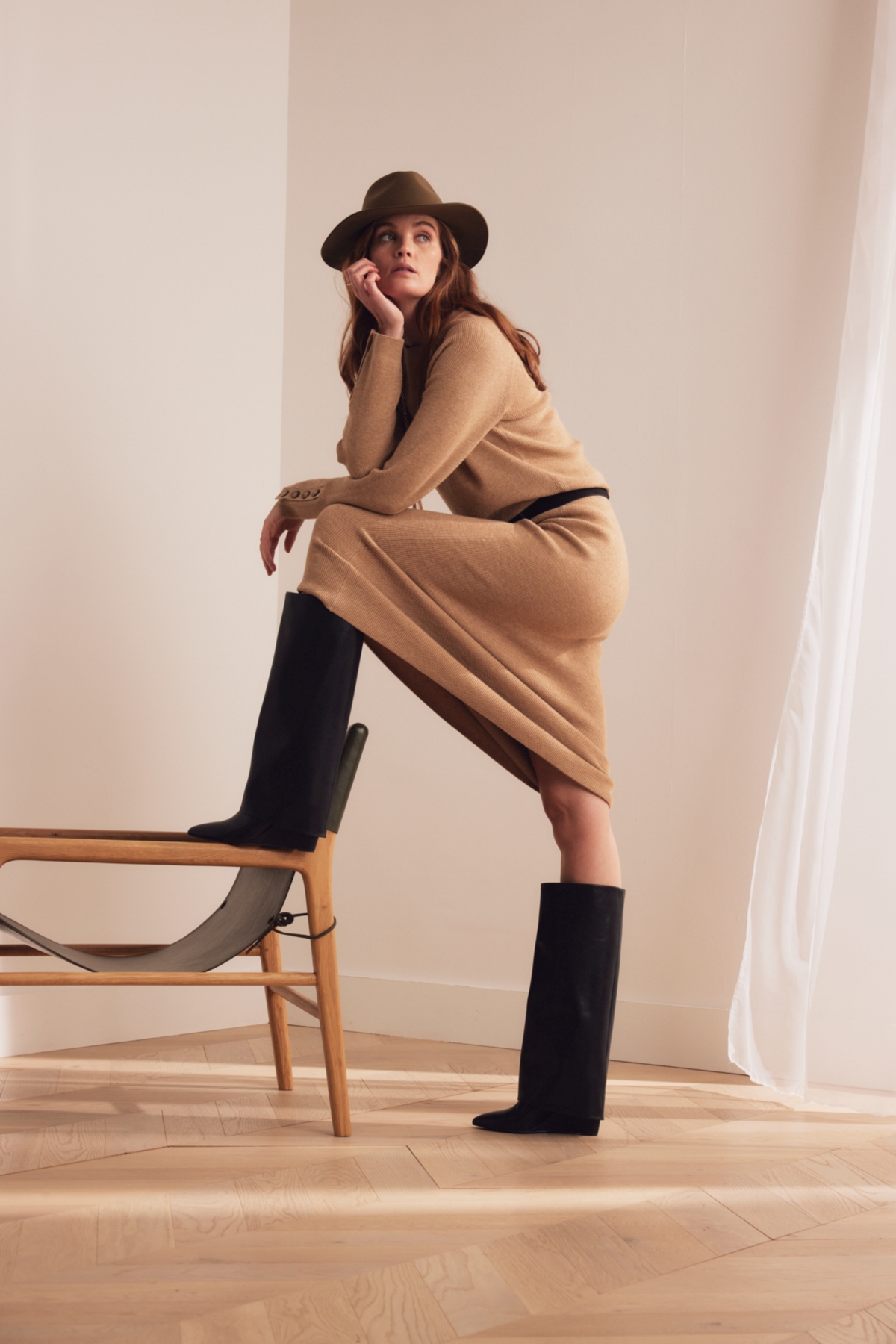 Madden Girl Evander Fold-Over Cuffed Knee High Wedge Dress Boots