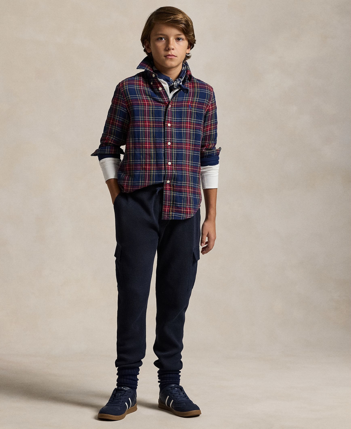 Polo Ralph Lauren Big Boys Waffle-Knit Cotton Cargo Jogger Pant