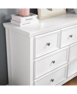 Modern 7-Drawer Dresser – White Cabinet with 7 Drawers, Perfect for Living Room or Farmhouse Closet Storage