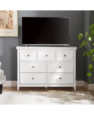 Modern 7-Drawer Dresser – White Cabinet with 7 Drawers, Perfect for Living Room or Farmhouse Closet Storage
