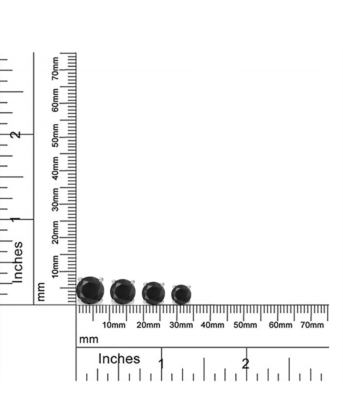 Bling Jewelry Black Solitaire Cz Stud Earrings .925 Sterling Silver