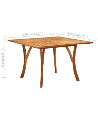 Patio Table 47.2"x47.2"x29.5" Solid Acacia Wood