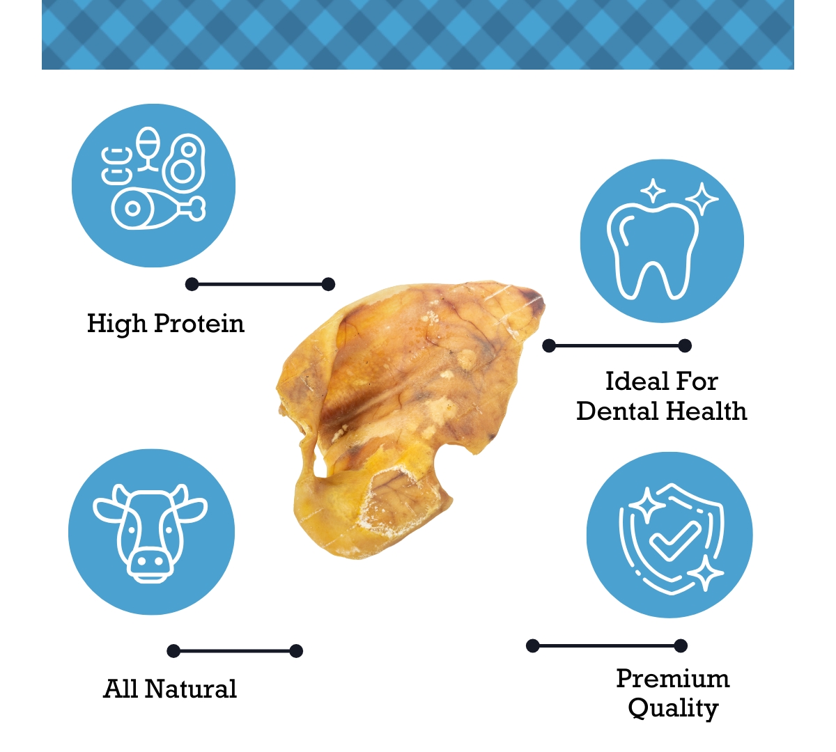 Country Living Whole Pig Ears Dog Treats - 100% Natural, Premium Pork Chews for Dental Care, High Protein & Low Fat, Fully Digestible Snacks for All B