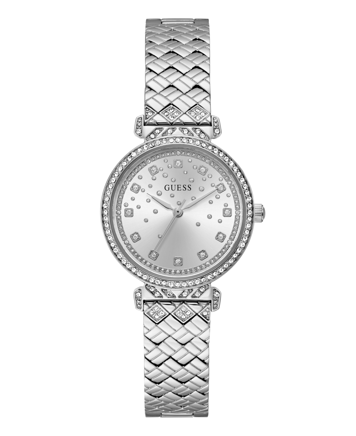 Guess Women's Analog Silver Tone Steel Watch 32mm In Silver