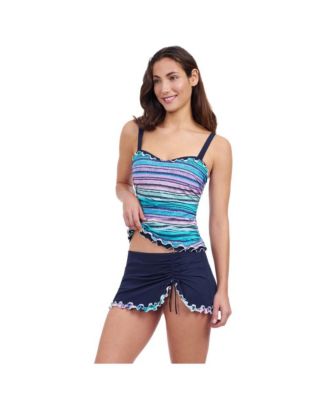 Harmony D Cup Center Ruched Tricolored Tankini