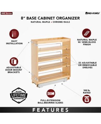 8" Pullout Kitchen Cabinet Organizer Pantry Spice Rack, 448-BC-8C