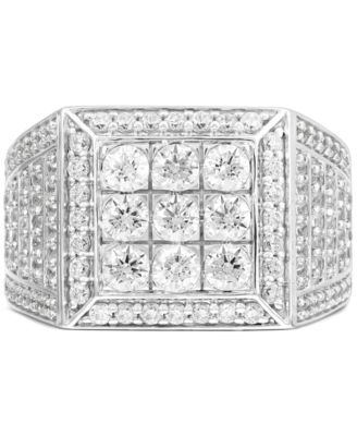 Men's Lab Grown Diamond Square Cluster Ring (2 ct. t.w.) in 10k Gold