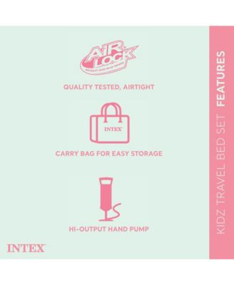 Kids Travel Air Mattress Inflatable Bed with Raised Sides and Hand Pump