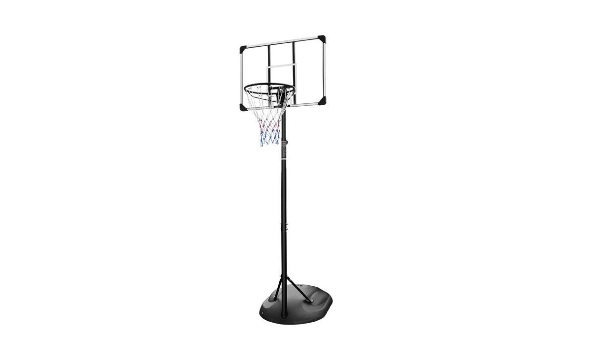 Slickblue Portable Basketball Hoop System with Adjustable Stand - Silver