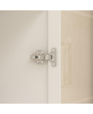 8-Shelf White Wood Standard Bookcase with Shelves,Drawers