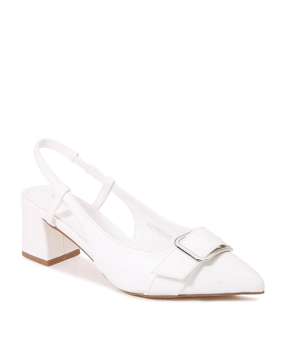 Catherine Buckle Slingback Pump - Silver