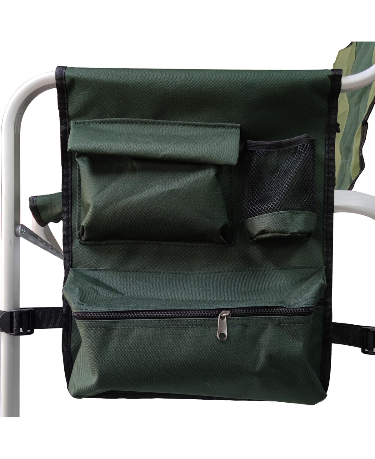 Slickblue 1-Piece Padded Folding Outdoor Chair with Side Table and Storage Pockets – Lightweight Oversized Director's Chair for Indoor