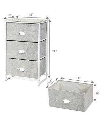 3 Drawer Nightstand Side Table Storage Tower Dresser Chest Home Office Furniture