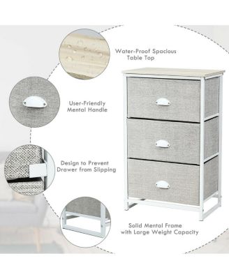 3 Drawer Nightstand Side Table Storage Tower Dresser Chest Home Office Furniture