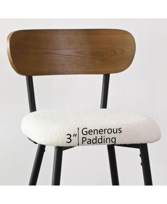 Scandia-style Set of 2 Armless Counter Height Stool with Metal Base