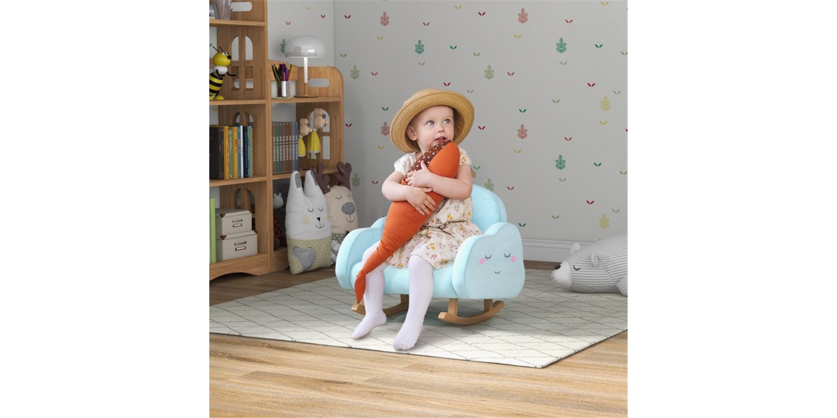 Slickblue Kids' Rocker Armchair Fun and Comfortable Seating for Children - Natural