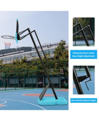 Outdoor Portable Basketball Hoop System, Height Adjustable 7.5-10ft, 44 Inch Backboard, with Stable Base and Wheels