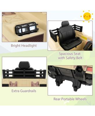 Electric Kids Ride On Tank with Rubber Tracks Rotatable Turret & Working Cannon