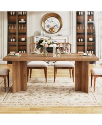 63-inch Dining Table for 4-6, Farmhouse Kitchen Table with Large Tabletop, Rectangular Dinner Eating Table