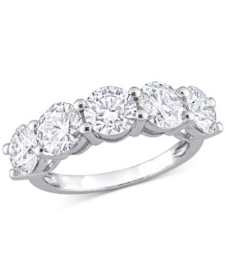 Macy's - Moissanite Five Stone Anniversary Band (4 ct. t.w.) in 10k White Gold