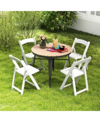 Set of 16 Dining Chairs w/ Rubber Wood Legs & Padded Seat for Home Office Events White