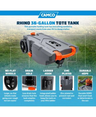 39006 Rhino Portable 36 Gallon RV Waste Tank Holding Hose and Accessories