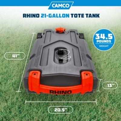 39002 Rhino Portable 21 Gallon RV Waste Tank Holding Hose and Accessories