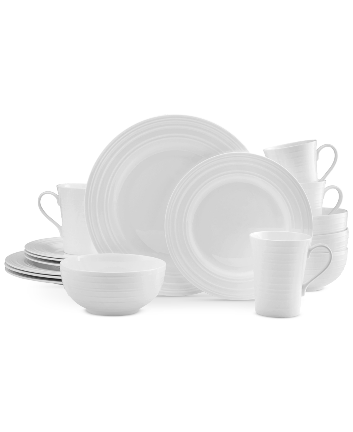 Dinnerware Bone China Ciara 16 Piece Set Service for 4 - White