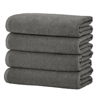 Cotton Textured 4-Piece Bath Towel Set
