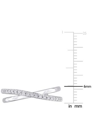 Moissanite Crossover Statement Ring (1/4 ct. t.w.) in Sterling Silver
