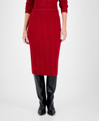 Anne Klein - Women's Chevron-Stitch Knit Pencil Skirt
