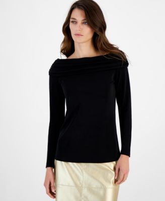 Anne Klein - Women's Long-Sleeve Off-The-Shoulder Top