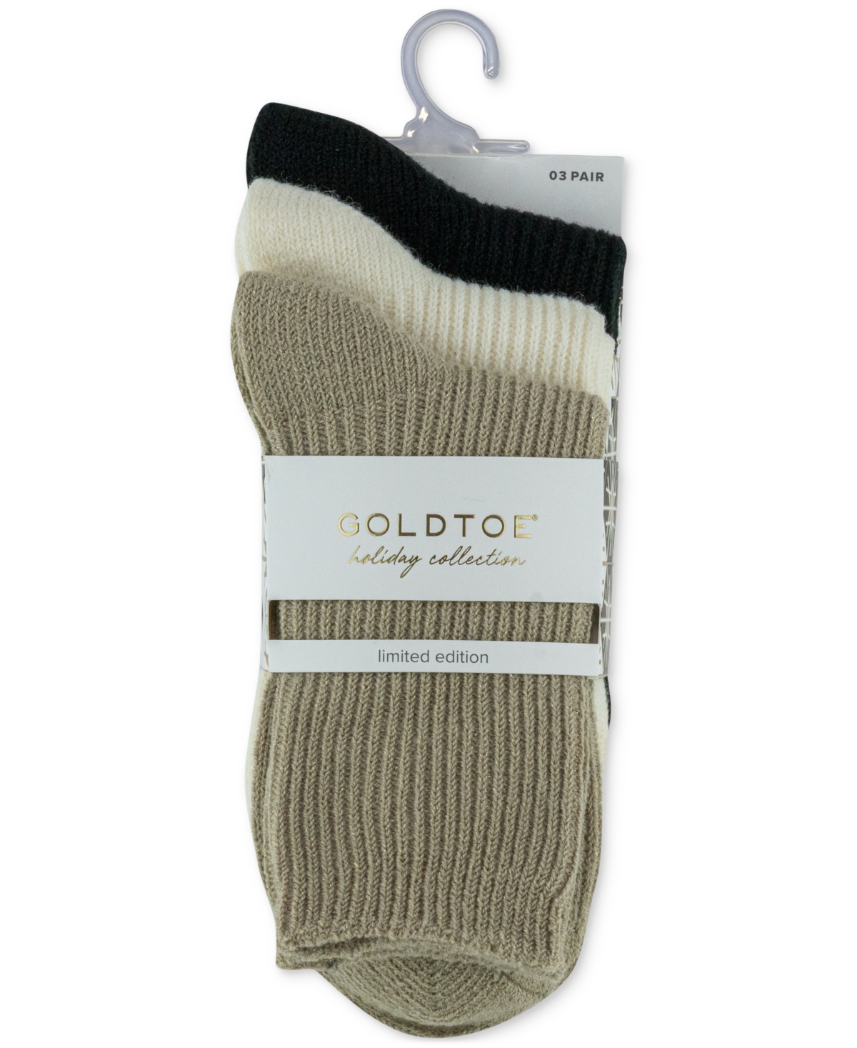 Gold Toe Women's 3-Pk. Sparkle Rib Midi Socks - Asst 9