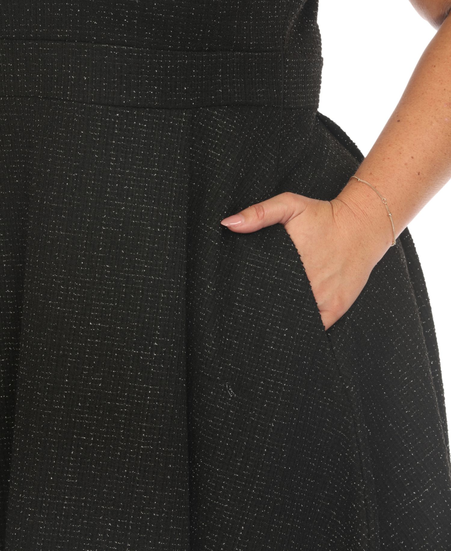 Plus Size Tweed Fit and Flare Dress