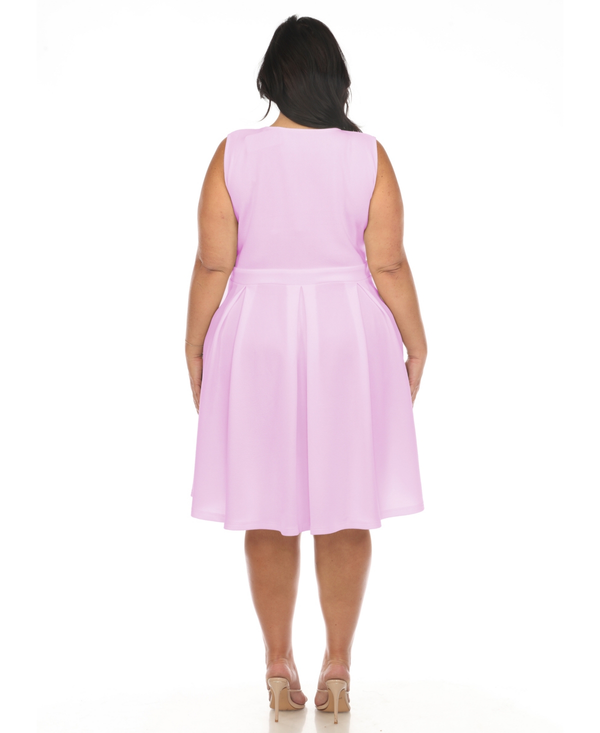 White Mark Plus Size Fit And Flare Dress In Lilac