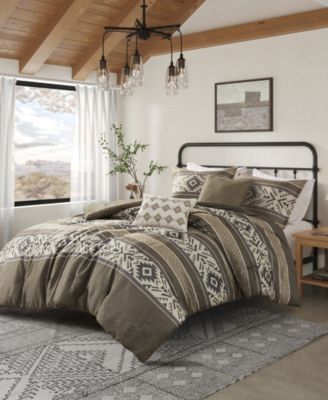 Mariposa Stripe Herringbone 5-Pc. Comforter Set, King/California King