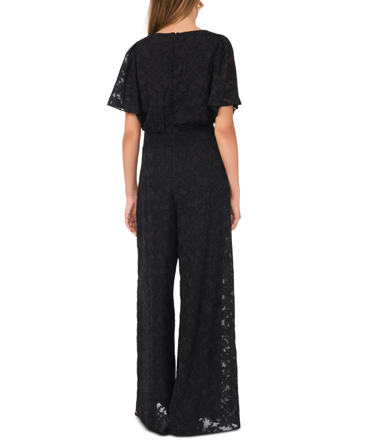 Vince Camuto Women's Jacquard Smocked-Waist Jumpsuit
