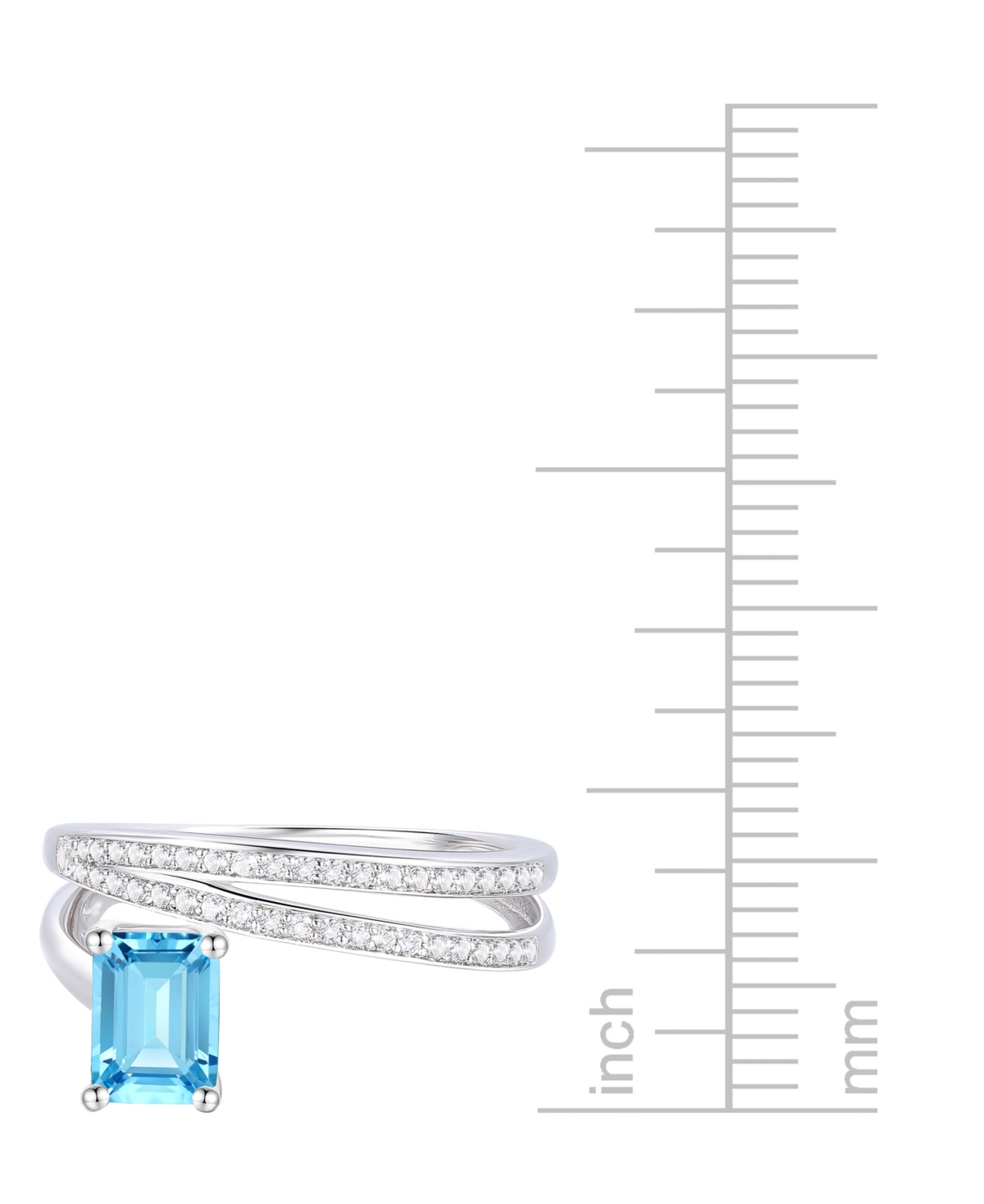 Macy's Amethyst (7/8 Ct. T.w.) & Lab Grown White Sapphire Accent Coil Ring In 14k Gold-plated Sterling Silv In Blue Topaz