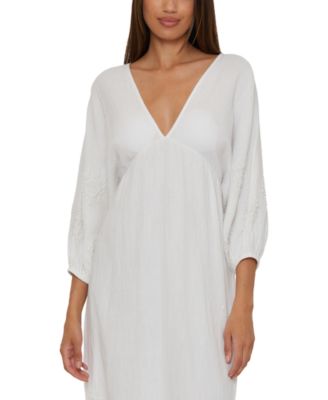 Women's Serene Cotton Gauze Back-Cutout Cover-Up Dress