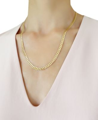 22" Open Curb Link Chain Necklace (4-5/8mm) in Solid 14k Gold